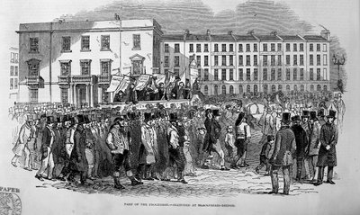 Part of the Chartist Procession Sketched at Blackfriars Bridge, 10th April 1848 by English School